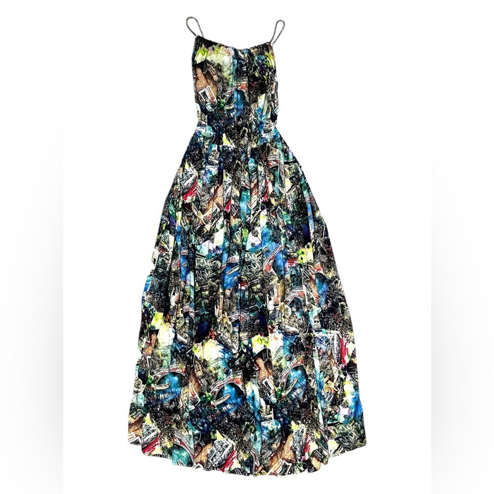 Women's Sleeveless Colored Maxi Sundress, M